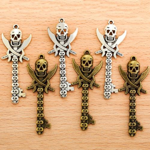 Zinc Alloy Pendler, Skull, forgyldt, du kan DIY, flere farver til valg, 60x23mm, 100PC/Bag, Solgt af Bag