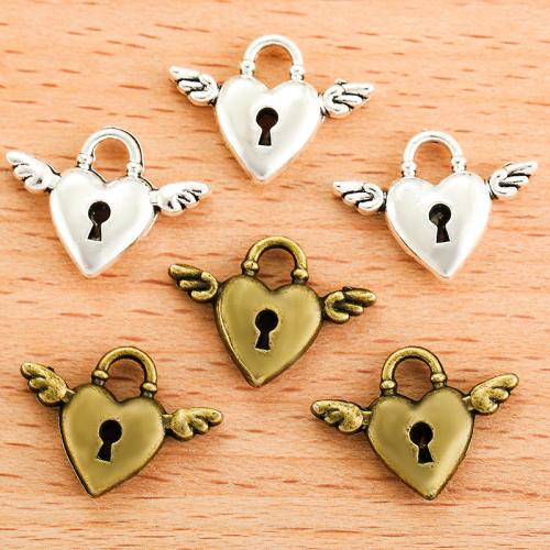 Zinc Alloy Heart Pendler, forgyldt, du kan DIY, flere farver til valg, 18x13mm, 100PC/Bag, Solgt af Bag