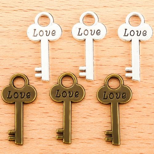 Zinklegering Key Hangers, Zinc Alloy, Sleutel, plated, DIY, meer kleuren voor de keuze, 26x13mm, 100PC/Bag, Verkocht door Bag