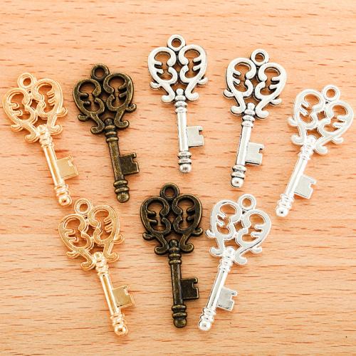 Zinc Alloy Key riipukset, Sinkkiseos, Avain, päällystetty, tee-se-itse, enemmän värejä valinta, 32x14mm, 100PC/laukku, Myymät laukku