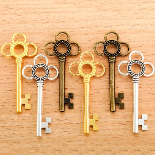 Zinc Alloy Key Pendants plated DIY Sold By Bag