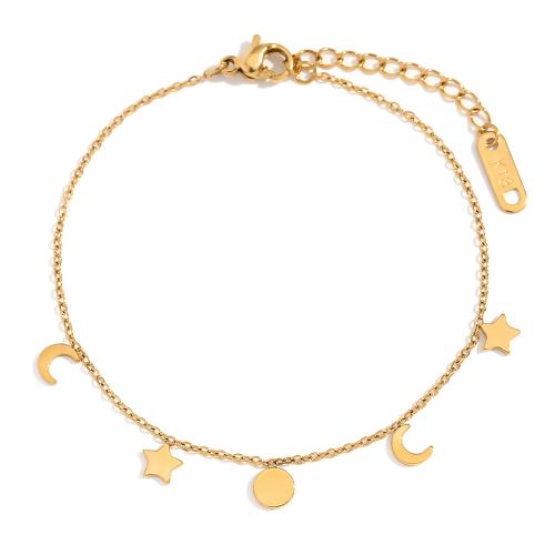 Pulsera de Acero Inoxidable, acero inoxidable 304, con 3cm extender cadena, 18K chapado en oro, Joyería & para mujer, dorado, longitud aproximado 16 cm, Vendido por UD