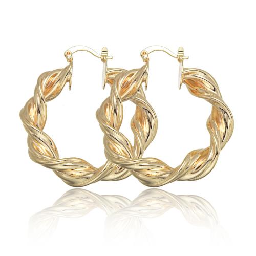 Brass Hoop Earring 18K gold plated fashion jewelry & for woman golden Sold By Pair