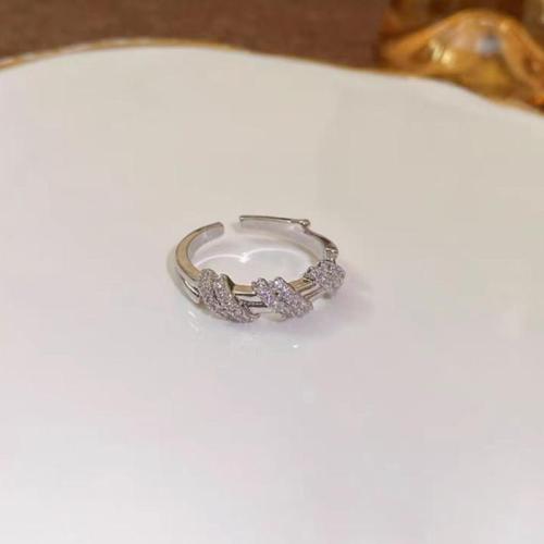 Kubieke Circonia Micro Pave Brass Ring, Messing, mode sieraden & micro pave zirconia & voor vrouw, Maat:7, Verkocht door PC