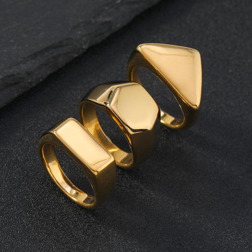 Stainless Steel Finger Ring 304 Stainless Steel & Unisex golden Sold By PC