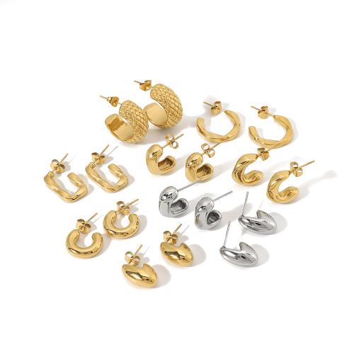 Roestvrij staal Stud Earrings, 304 roestvrij staal, mode sieraden & verschillende stijlen voor de keuze & voor vrouw, meer kleuren voor de keuze, Verkocht door pair