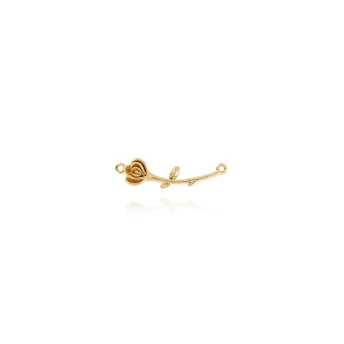 Brass Sieraden Connector, Messing, Rose, gold plated, DIY & 1/1 lus, nikkel, lood en cadmium vrij, 31.40x7.80x3.50mm, Verkocht door PC