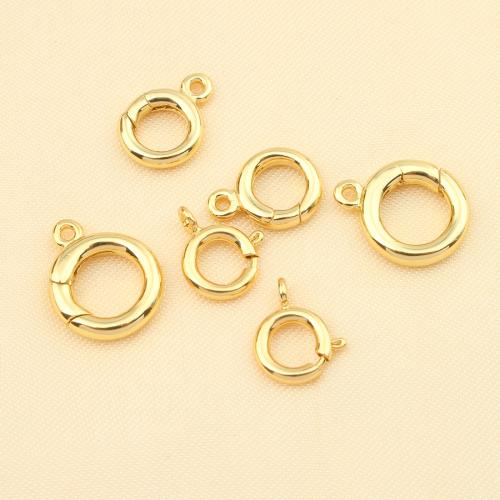 Brass Sieraden Sluitingen, Messing, Ronde, gold plated, DIY & verschillende grootte voor keus, meer kleuren voor de keuze, nikkel, lood en cadmium vrij, Verkocht door PC