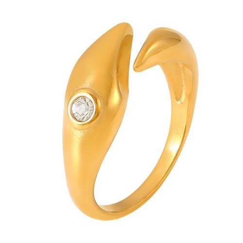 Bague acier titane, Placage, bijoux de mode & pour femme & avec strass, plus de couleurs à choisir, Taille:7, Vendu par PC