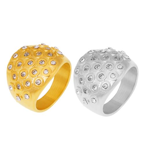 Bague acier titane, Placage, normes différentes pour le choix & pour femme & avec strass, plus de couleurs à choisir, Vendu par PC