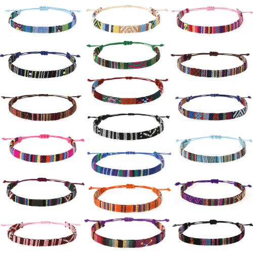 Bijoux bracelets de mode, tissu, avec Tissu en coton, fait à la main, bijoux de mode & style folk & unisexe, plus de couleurs à choisir, Longueur 6.29-10.24 pouce, Vendu par PC