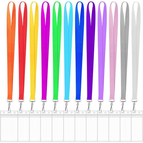 PVC plastica Cordino carta titolare, with poliestere & lega in zinco, unisex, nessuno, 10PC/lotto, Venduto da lotto