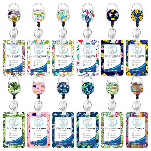 PVC-plastic Lanyard kaarthouder, met Polyester & Zinc Alloy, verschillende stijlen voor de keuze & epoxy sticker, meer kleuren voor de keuze, 10pC's/Lot, Verkocht door Lot