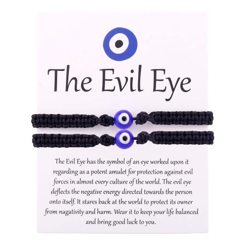 Evil Eye Jewelry Bracelet Glass with Nylon Cord handmade 2 pieces & Unisex Length Approx 16 cm Sold By Set