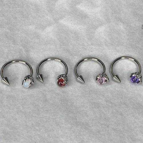 Fashion Personlighet Body Piercing Smycken Och Tillbehör, Titan Stål, med Ädelsten, plated, Unisex & olika storlek för val, fler färger för val, Säljs av PC