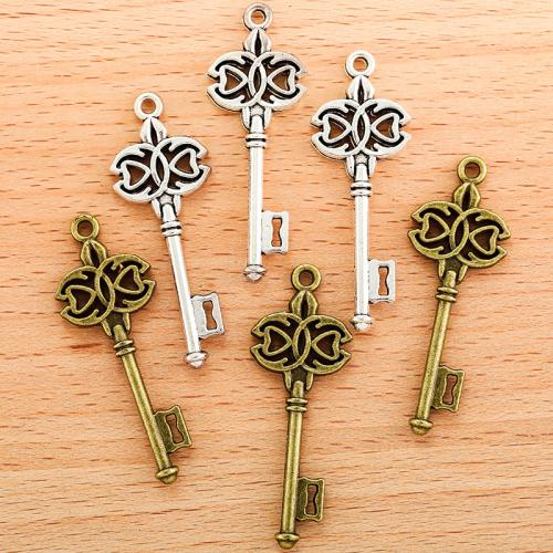 Zinc Alloy Key riipukset, Sinkkiseos, Avain, päällystetty, tee-se-itse, enemmän värejä valinta, 45x16mm, 100PC/laukku, Myymät laukku