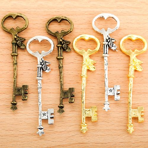 Zinc Alloy Key riipukset, Sinkkiseos, Avain, päällystetty, tee-se-itse, enemmän värejä valinta, 76x21mm, 100PC/laukku, Myymät laukku