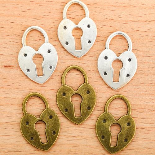 Cink Alloy Lock Privjesci, Srce, pozlaćen, možete DIY, više boja za izbor, 29x19mm, 100PC/Torba, Prodano By Torba