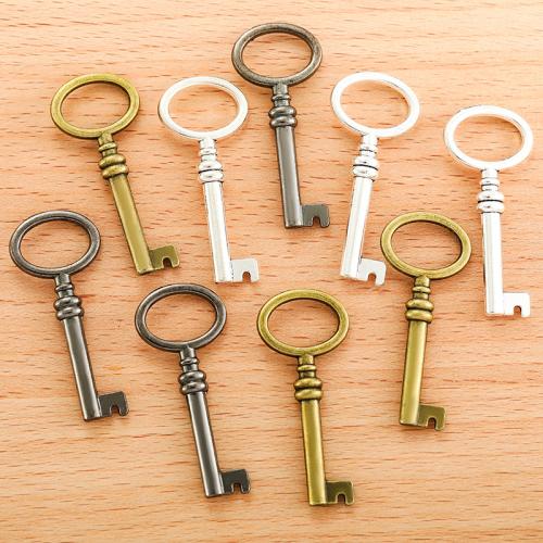 Zinc Alloy Key riipukset, Sinkkiseos, Avain, päällystetty, tee-se-itse, enemmän värejä valinta, 41x17mm, 100PC/laukku, Myymät laukku