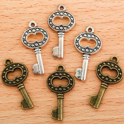 Zinc Alloy Key riipukset, Sinkkiseos, Avain, päällystetty, tee-se-itse, enemmän värejä valinta, 29x15mm, 100PC/laukku, Myymät laukku