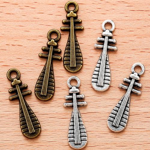 Musical Instrument Shaped Zinc Alloy Pendler, Musikinstrument, forgyldt, du kan DIY, flere farver til valg, 24x8mm, 100PC/Bag, Solgt af Bag