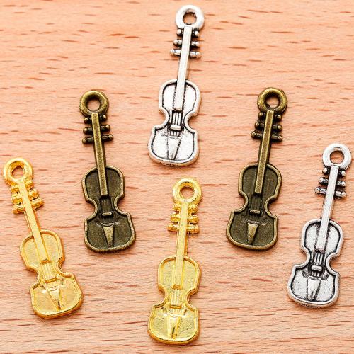 Musical Instrument Oblikovani Zinc Alloy Privjesci, Cink Alloy, Gitara, pozlaćen, možete DIY, više boja za izbor, 24x7mm, 100PC/Torba, Prodano By Torba