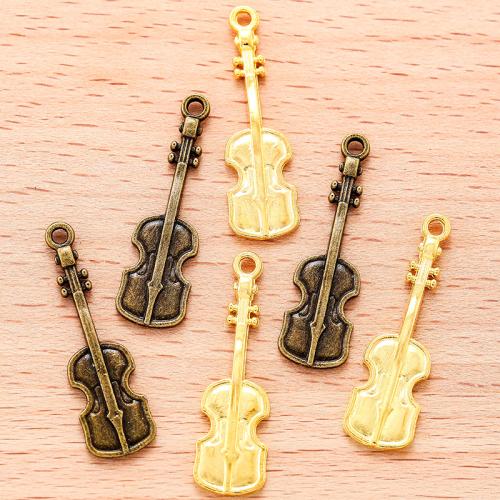 Instrument muzyczny w kształcie wisiorki ze stopów cynku, Stop cynku, Gitara, Powlekane, DIY, dostępnych więcej kolorów, 29x8mm, 100PC/torba, sprzedane przez torba