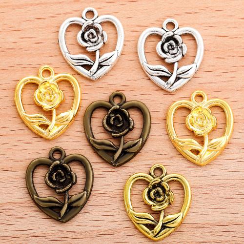 Zinc Alloy Heart Pendler, forgyldt, du kan DIY, flere farver til valg, 18x16mm, 100PC/Bag, Solgt af Bag