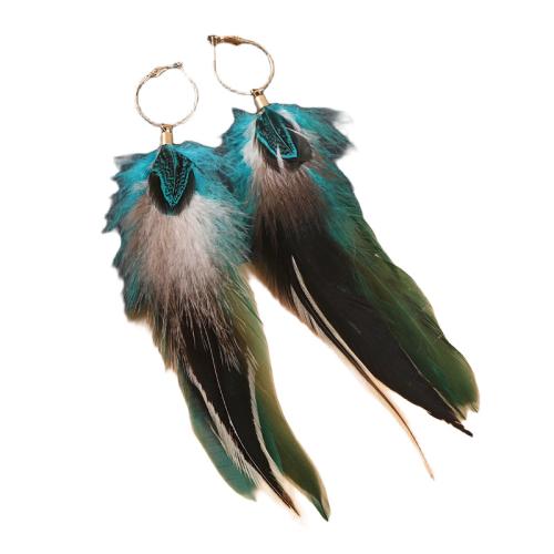 pluma Pendientes con Colgantes, con aleación de zinc, estilo popular & diferentes estilos para la opción & para mujer, Vendido por Par