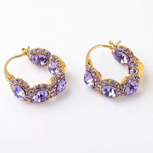 Zinc Alloy Lever Back Earring gold color plated micro pave cubic zirconia & for woman Sold By Pair