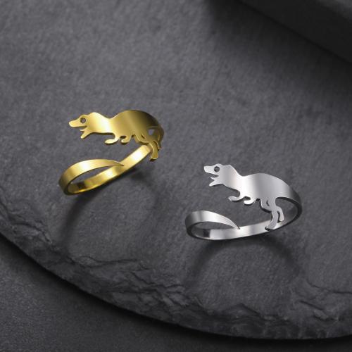 Stainless Steel Finger Ring 304 Stainless Steel Dinosaur fashion jewelry & Unisex Sold By PC