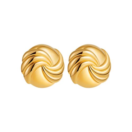 Stainless Steel Stud Earrings 304 Stainless Steel 18K gold plated fashion jewelry & for woman golden Sold By Pair