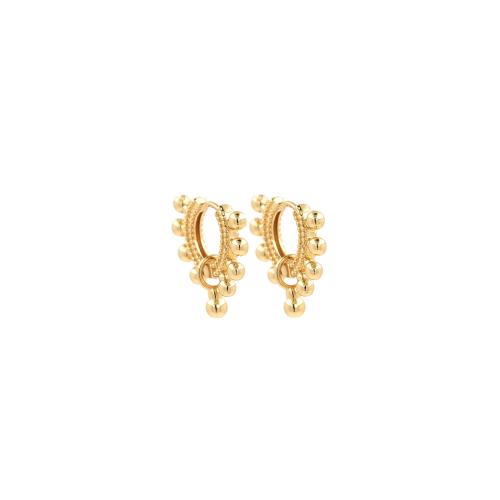 Messing Huggie Hoop Earring, gold plated, mode sieraden & voor vrouw, nikkel, lood en cadmium vrij, 18.60x18x2.70mm, Verkocht door pair