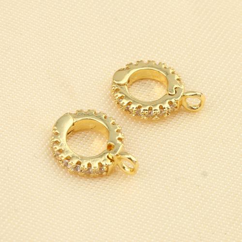 Brass Jewelry Clasps gold color plated DIY & micro pave cubic zirconia nickel lead & cadmium free Sold By PC