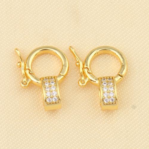 Brass Jewelry Clasps plated DIY & micro pave cubic zirconia nickel lead & cadmium free Sold By PC