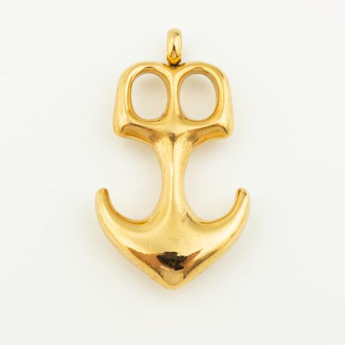 Stainless Steel Pendants 304 Stainless Steel Anchor Vacuum Ion Plating DIY & hollow gold Approx 7mm Sold By PC