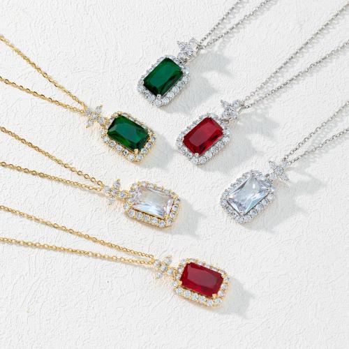 Collier en laiton cubique Zircon Micro Pave, Placage, pavé de micro zircon & pour femme, plus de couleurs à choisir, Longueur Environ 51-60 cm, Vendu par PC