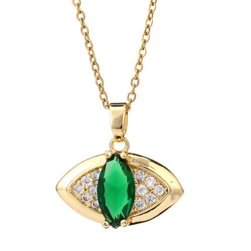 Collier en laiton cubique Zircon Micro Pave, Placage, pavé de micro zircon & pour femme, plus de couleurs à choisir, Longueur Environ 21-50 cm, Vendu par PC