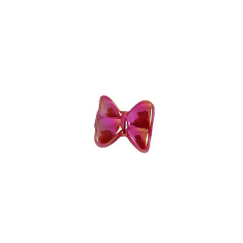 Resin Jewelry Beads Bowknot UV plating DIY Sold By Bag