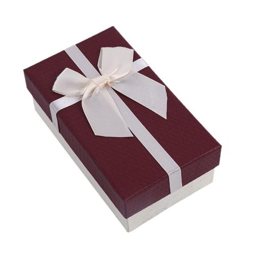 Κοσμήματα Gift Box, Χαρτί, με Σατέν κορδέλα, Dustproof & πολυλειτουργικό, περισσότερα χρώματα για την επιλογή, 150x85x55mm, Sold Με PC