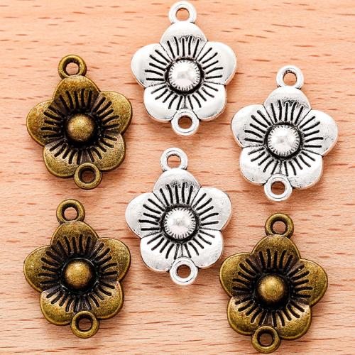 Flower Zinc Alloy Connector plated DIY & 1/1 loop Sold By Bag