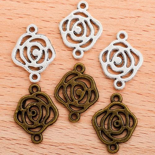 Flower Zinc Alloy Connector plated DIY & 1/1 loop & hollow Sold By Bag