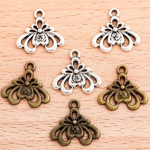 Sinc Alloy Flower Pendants, plátáilte, DIY, dathanna níos mó le haghaidh rogha, 21x19mm, 100PC/Mála, Díolta De réir Mála