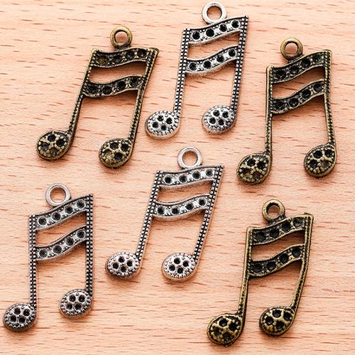 Cink ötvözet Medálok, Music Note, galvanizált, DIY, több színt a választás, 27x18mm, 100PC/Bag, Által értékesített Bag