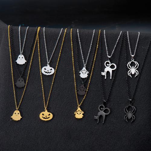 Halloween Necklace 304 Stainless Steel Vacuum Ion Plating Unisex Sold By PC