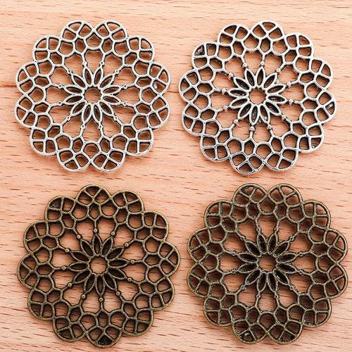 Zinc Alloy Flower Pendler, forgyldt, du kan DIY & hule, flere farver til valg, 39x39mm, Solgt af PC