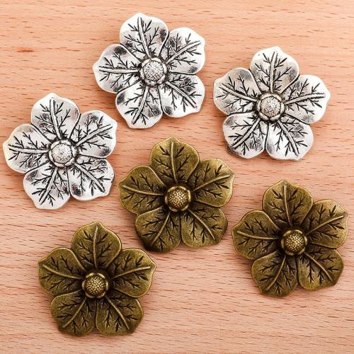 Zinc Alloy Flower Pendler, forgyldt, du kan DIY, flere farver til valg, 34x35mm, Solgt af PC