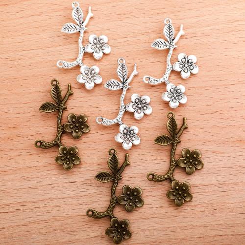 Flower Zinc Alloy Connector Plum Blossom plated DIY & 1/1 loop Sold By PC