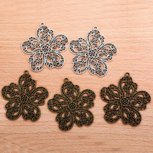 Zinc Alloy Flower Pendler, forgyldt, du kan DIY & hule, flere farver til valg, 55x53mm, Solgt af PC