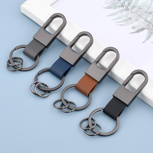 Zinc Alloy Key Lås, med Læder, mode smykker & Unisex, flere farver til valg, 80x20mm, Solgt af PC